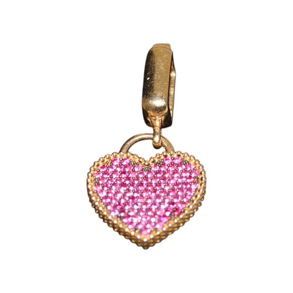 Double-sided 14k Gold Full Crystal Necklace Pendant Charm 4.6 Grams - Picture 5 of 9